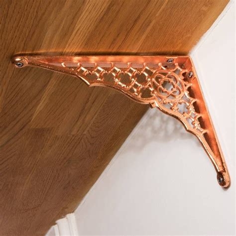 decorative copper shelf brackets